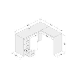 Mesa para Escritório Canto 3 Gavetas Fênix Politorno - 3
