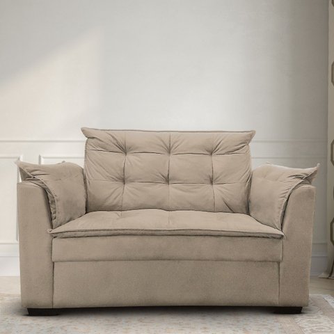 Sofá 2 Lugares para Sala Moderno Confortável Zilda Suede:bege