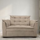 Ver imagem 1 de Sofá 2 Lugares para Sala Moderno Confortável Zilda Suede:bege