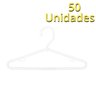 Cabide Plástico Branco Infantil Fixo Bola 50 Unidades - 1