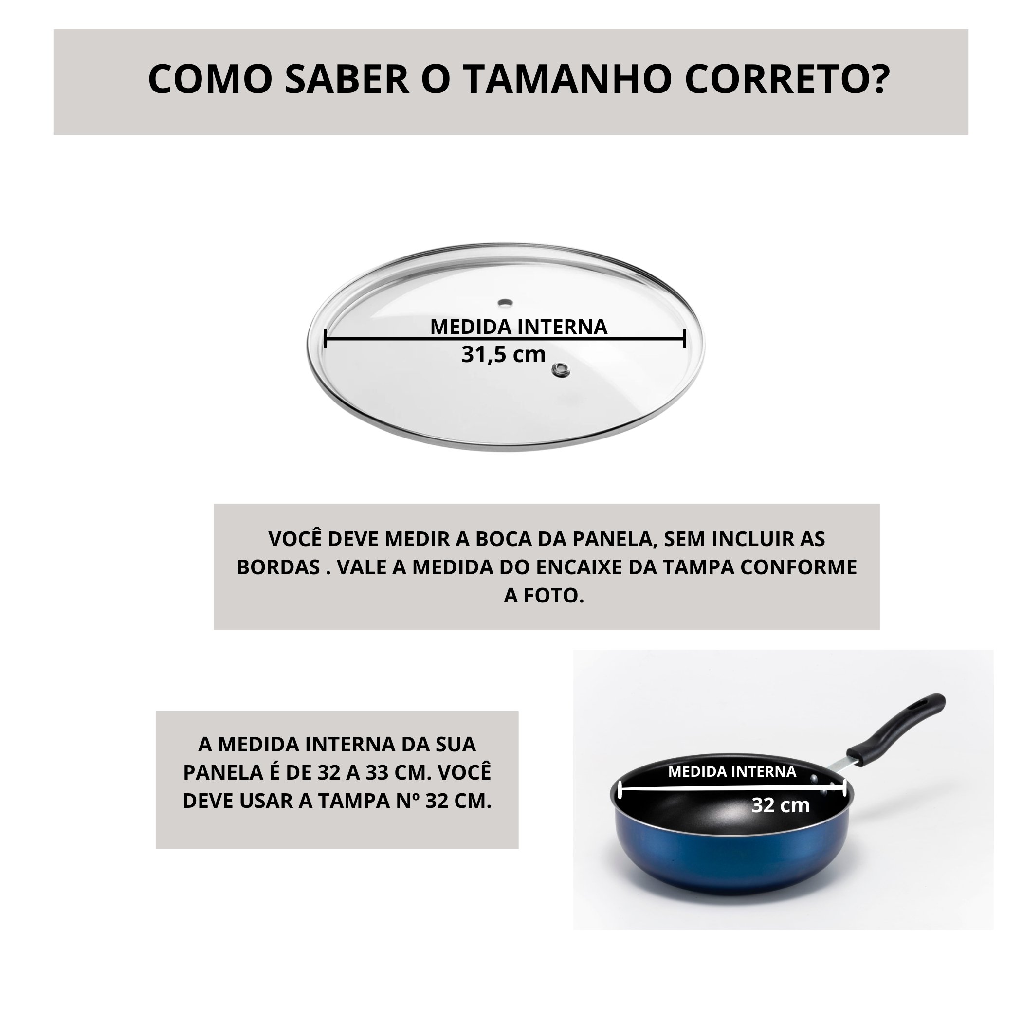 Tampa de Vidro Temperado Avulsa para Panela Caçarola Frigideira 32 Cm - 4