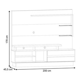 Home Theater Para Tv Até 60¿ Vicente Savana - Móveis Madetec - 3