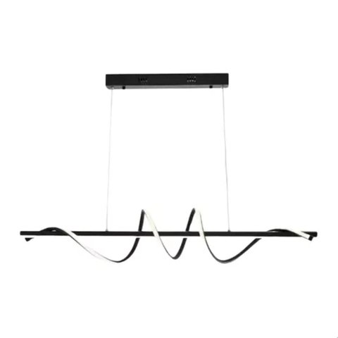 Lustre Pendente Moderno 100cm LED 36W 3000k ou 6000k Bivolt Preto