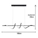 Ver imagem 3 de Lustre Pendente Moderno 100cm LED 36W 3000k ou 6000k Bivolt Preto