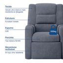 Ver imagem 6 de Poltrona Reclinável do Papai Mônica – Veludo Confortável– Just Time