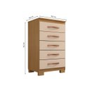 Ver imagem 5 de Cômoda Santos com 5 Gavetas 90x56 Carvalgo Americano Off White Edecasamoveis