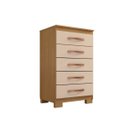 Ver imagem 4 de Cômoda Santos com 5 Gavetas 90x56 Carvalgo Americano Off White Edecasamoveis