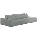 Ver imagem 1 de Sofá Ilha Modular com Puff para Sala Living 342cm Georgia K04 Bouclê Cinza - Mpozenato