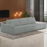 Sofá Ilha Modular com Puff para Sala Living 342cm Georgia K04 Bouclê Cinza - Mpozenato - 3