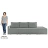 Sofá Ilha Modular com Puff para Sala Living 342cm Georgia K04 Bouclê Cinza - Mpozenato - 7
