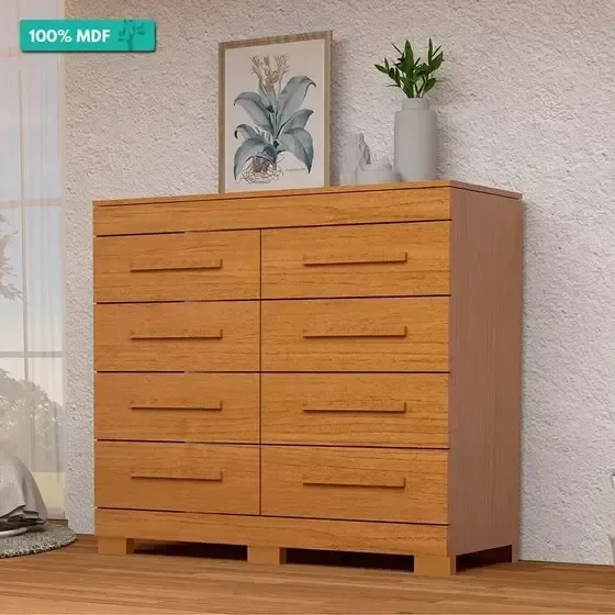 Cômoda com 08 Gavetas Nalu Acp 100% Mdf - Cinamomo - 2