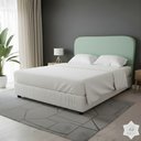 Ver imagem 4 de Cabeceira Queen Orgânica Verde Menta Madeira Maciça em Suede Click Home