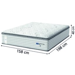 Colchão Casal Queen Molas Guarda Costas Max com Pillow 158x198x40cm Branco/cinza Probel - 2