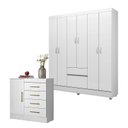 Ver imagem 1 de Cômoda Montevidéu e Guarda Roupa Casal Flash 2 Branco Flex - Demóbile