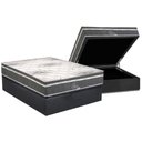 Ver imagem 1 de Cama Box Baú Casal: Colchão Molas Bonnel Polar Ensacadas Safira + Base Crc Suede Gray (138x188)