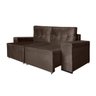 Sofá 3 Lugares Retrátil Veludo Tabaco Lucas Colchões Amarok Ref 3090 - 1