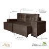 Sofá 3 Lugares Retrátil Veludo Tabaco Lucas Colchões Amarok Ref 3090 - 4
