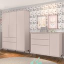 Ver imagem 1 de Jogo de Quarto Infantil Guarda Roupa e Cômoda 100% Mdf Melinda Rosê - Phoenix Phoenix Baby