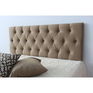 Cabeceira Estofada de Casal Na Cor Marrom Claro 140x50cm Os Botões Na Mesma Cor - Direto de Fábrica