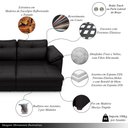 Ver imagem 3 de Sofá Retrátil Elétrico Sala de Estar Nolan Bipartido 250cm Conforto Premium em Couro Preto Brilho G5