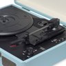 Maleta Vitrola Toca Disco Vinil Bluetooth USB Classico Retro Vintage - Azul Claro - 6
