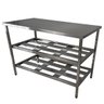 Mesa Aço Inox Industrial 120x70x90cm Prateleira Dupla Fenestrada Nortinox - 1