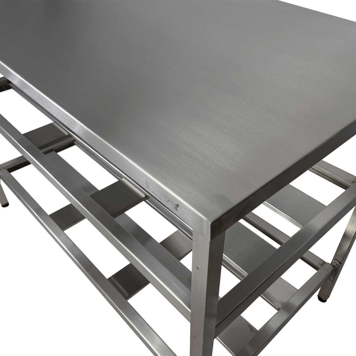 Mesa Aço Inox Industrial 120x70x90 Cm Prateleira Dupla Fenestrada Nortinox - 5