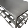 Mesa Aço Inox Industrial 120x70x90cm Prateleira Dupla Fenestrada Nortinox - 5