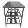 Mesa Aço Inox Industrial 120x70x90cm Prateleira Dupla Fenestrada Nortinox - 3