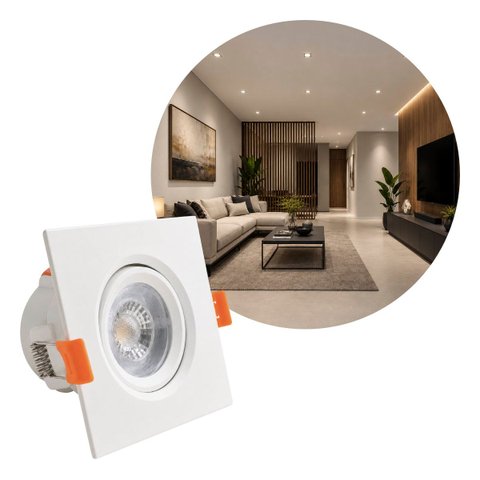 Spot LED de Teto Embutir Quadrado 9W 4000k 780LM Opus Eco Branco ST3322