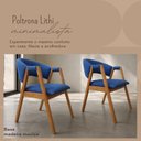 Ver imagem 6 de Conjunto 2 Unidades Poltrona Lithi em Linho Azul Marinho em Madeira Maçiça Design Versátil