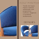 Ver imagem 4 de Conjunto 2 Unidades Poltrona Lithi em Linho Azul Marinho em Madeira Maçiça Design Versátil