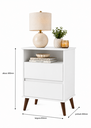 Ver imagem 2 de Mesa Cabeceira Onix Cor:Branco Mizza Decor