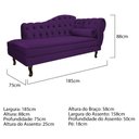 Ver imagem 4 de Kit Diva Recamier Juliana 185cm Lado Esquerdo e 02 Poltronas Classic Suede Roxo - Amarena Móveis