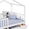 Cama Montessoriana Madeira Maciça Casa com Estrado Elea Branco - 7