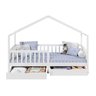 Cama Montessoriana Madeira Maciça Casa com Estrado Elea Branco - 2