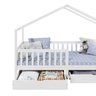 Cama Montessoriana Madeira Maciça Casa com Estrado Elea Branco - 9