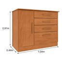 Ver imagem 3 de Cômoda com 1 Porta e 4 Gavetas 104cm Multimóveis CR35474 Cinamomo