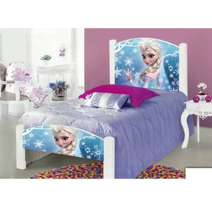 Cama Infantil Solteiro Adesivada Frozen