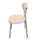 Ver imagem 3 de Kit com 4 Cadeiras Lívia com Estrutura em Aço Dourado – Exclusiva Bouclé Off White
