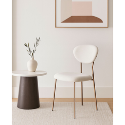 Kit com 4 Cadeiras Lívia com Estrutura em Aço Dourado – Exclusiva Bouclé Off White - 6