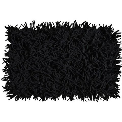 Tapete de Banheiro Algodão Retangular Vizapi Thane 50x80cm Preto