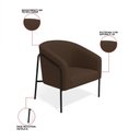 Ver imagem 3 de Poltrona Sala Industrial Alta Preto Kit 2 Stella Suede Marrom D03 - D’Rossi