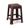 Banco Plastico Adulto Banquinho Banqueta Resistente Multiuso Coffee Marrom - 1