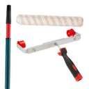 Ver imagem 1 de Suporte Garfo Duplo Ajustável para Rolos Pintura de 30 a 46cm + Rolo Grande 46cm + Cabo Extensor 2m