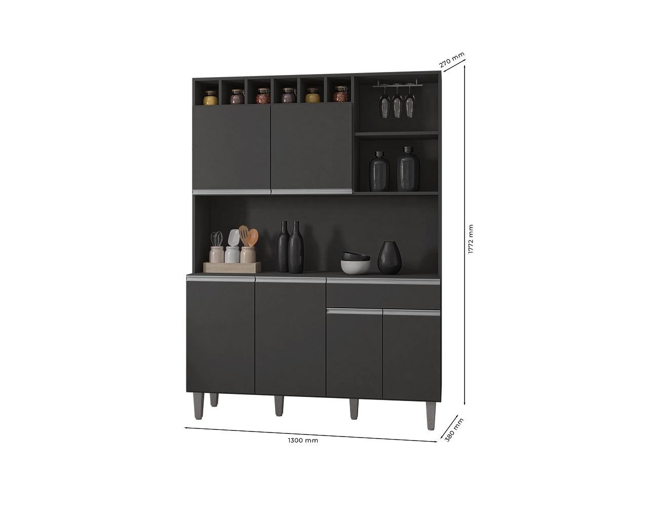 Cozinha Compacta Kit Alice 130 Mt Cinza Fosco Ajl - 4