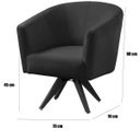 Ver imagem 3 de Kit 2 Poltronas para Sala e Escritório Base Giratória Belize Veludo Azul Marinho