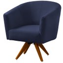 Ver imagem 2 de Kit 2 Poltronas para Sala e Escritório Base Giratória Belize Veludo Azul Marinho