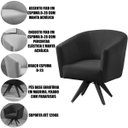 Ver imagem 4 de Kit 2 Poltronas para Sala e Escritório Base Giratória Belize Veludo Azul Marinho