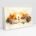 Ver imagem 2 de Quadro Decorativo Santa Ceia Aquarela Sala Quarto Casa Escritório